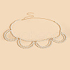 Alloy with Plastic Pearl Round Beaded Waist Beads FS-WG37427-01-4