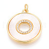 Brass Micro Pave Clear Cubic Zirconia Pendants KK-N268-42G-1