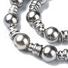 Shell Pearl 3-Hole Guru Beads Strands G-K149-53B-3