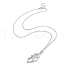 3Pcs 3 Style Brass Bar Link Chains Macrame Pouch Empty Stone Holder for Pendant Necklaces Making NJEW-JN04467-3