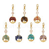 Chakra Natural & Synthetic Gemstone Chips Beads & Alloy Tree of Life Pendant Decorations HJEW-JM03129-2