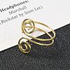304 Stainless Steel Round Wrap Open Cuff Rings for Women Men RJEW-Z071-02B-G-2