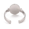 304 Stainless Steel Oval Watch Shape Open Cuff Ring for Women RJEW-C025-04P-2