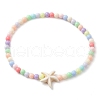 Beach Starfish Synthetic Turquoise Link Bracelets BJEW-JB10238-03-1