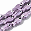 Handmade Porcelain Ceramic Beads Strands PORC-T006-03F-1