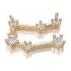 Brass Micro Clear Cubic Zirconia Charms ZIRC-F120-019G-09-1