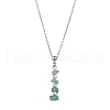 10Pcs 10 Styles Mixed Stone Chip Beaded Pendant 304 Stainless Steel Cable Chain Necklaces NJEW-JN05263-4