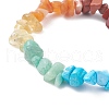 Natural Mixed Gemstone Chips & Alloy Saint Benedict Beaded Stretch Bracelets BJEW-JB09400-3