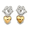 304 Stainless Steel Two-tone Stud Earrings for Women EJEW-R023-01GP-05-4