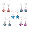 Electroplated Glass Star Dangle Earrings EJEW-JE05160-1