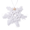 Christmas Snowflake Handmade Macrame Cotton Threads Pendant Decorations HJEW-JM02612-1