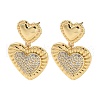 Brass Pave Cubic Zirconia Stud Earrings for Women EJEW-M258-08G-1