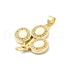 Brass Micro Pave Clear Cubic Zirconia Pendants KK-A221-13G-2