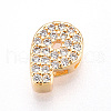 Brass Micro Pave Cubic Zirconia Charms KK-N254-217G-P-1