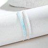 2Pcs Luminous & Frosted Resin Rondelle Seed Beaded Braided Bead Bracelets WG9F4E8-04-1