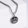 Retro Rock Punk Crown Stainless Steel Pendant Necklaces FU5586-1-1