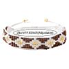 Leopard Print Glass Seed Beads Braided Bead Bracelets for Women HT9071-1-4