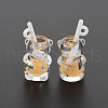 Imitation Bubble Tea/Boba Milk Tea Transparent Resin Pendants RESI-T052-04G-2