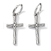 316 Surgical Stainless Steel Cross Hoop Earrings for Women EJEW-P274-05AS-1