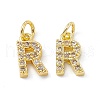 Real 18K Gold Plated Brass Micro Pave Clear Cubic Zirconia Charms KK-E068-VB452-R-2