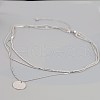 925 Sterling Silver 3 Layer Necklaces NJEW-BB48006-B-4