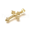 Rack Plating Brass Micro Pave Cubic Zirconia Pendants KK-L226-005G-02-2