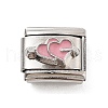 Heart 304 Stainless Steel Enamel Connector Charms STAS-L023-006G-1