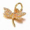 Brass Micro Pave Cubic Zirconia Charms ZIRC-K045-09-2