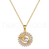 Ring with Leaf 304 Stainless Steel Pave Clear Cubic Zirconia & Plastic Pearl Pendant Necklaces FS-WGF5EEF-01-3