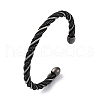 316 Surgical Stainless Steel Twisted Rope Shape Cuff Bangles BJEW-P319-04B-2