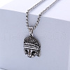 Vintage Punk Men's Stainless Steel Indian Eagle Pendant Necklaces BQ9040-5