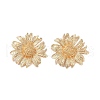 Flower Alloy Stud Earrings for Women EJEW-A112-08KCG-2