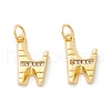 Rack Plating Eco-friendly Brass Micro Pave Clear Cubic Zirconia Charms KK-D072-01G-N-NR-1