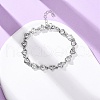 Brass Micro Pave Clear Cubic Zirconia Link Bracelets for Women BJEW-D342-02P-2