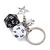 Dice Opaque Acrylic Pendant Keychain KEYC-JKC01198-03-4