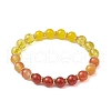 8.5mm Round Natural Quartz Crystal & Carnelian & Dyed Malaysia Jade Beaded Stretch Bracelets for Women BJEW-TA00509-1