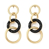 304 Stainless Steel Polymer Clay Ring Dangle Stud Earrings EJEW-V004-03G-02-4