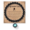Birthstone Natural Black Obsidian Round Bead Stretch Bracelets QA9771-1-1