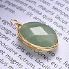 Natural Green Aventurine Pendants PALLOY-JF00467-01-3