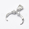 Anti-Tarnish Rhodium Plated 925 Sterling Silver Micro Pave Cubic Zirconia Pendant Bails STER-P034-35P-6