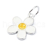 925 Sterling Silver Enamel Smiling Face Flower Charms STER-M119-06E-S-2