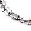 Non-Tarnish 304 Stainless Steel Dog Bone & Oval Link Chain Bracelet for Women BJEW-G669-22P-3