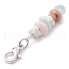 Natural Aquamarine & Pink Opal & Howlite Chips Pendant Decoration HJEW-JM02304-01-5