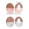 16Pcs 4 Colors Transparent Resin & Walnut Wood Pendants RESI-CJ0001-204-2