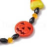 Halloween Dyed Synthetic Turquoise & Glass Beaded Stretch Bracelets BJEW-JB10602-4