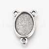 Tibetan Style Alloy Cabochon Connector Settings X-TIBE-T006-8x10-AS-LF-2