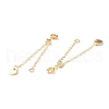 Brass Cable Chain Extenders with Flat Round Charm KK-I702-48G-2