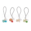 Glass & Acrylic Leaf Charm Mobile Straps HJEW-JM03341-2