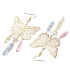 Natural Quartz Crystal Nuggets Dangle Earrings EJEW-TA00569-4