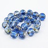 Handmade Silver Foil Glass Lampwork Round Beads Strands FOIL-L008-01A-2